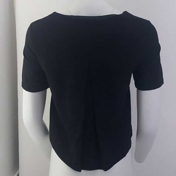 Theory Pleaded Back Black Blouse - Picture 4 of 6